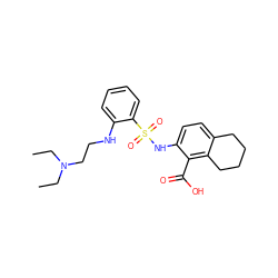 CCN(CC)CCNc1ccccc1S(=O)(=O)Nc1ccc2c(c1C(=O)O)CCCC2 ZINC000014964423