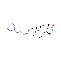 CCN(CC)CCO[C@H]1CC[C@@]2(C)C(=CC[C@H]3[C@@H]4CCC(=O)[C@@]4(C)CC[C@@H]32)C1 ZINC000003995983