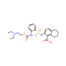 CCN(CC)CCOC(=O)Nc1ccccc1S(=O)(=O)Nc1ccc2c(c1C(=O)O)CCCC2 ZINC000014964723