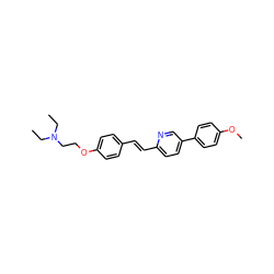 CCN(CC)CCOc1ccc(/C=C/c2ccc(-c3ccc(OC)cc3)cn2)cc1 ZINC000473096730
