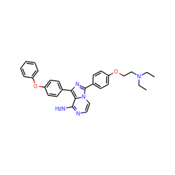 CCN(CC)CCOc1ccc(-c2nc(-c3ccc(Oc4ccccc4)cc3)c3c(N)nccn23)cc1 ZINC000096168177