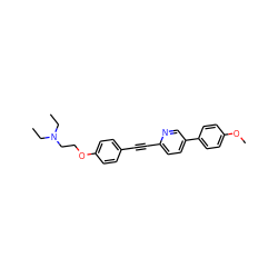 CCN(CC)CCOc1ccc(C#Cc2ccc(-c3ccc(OC)cc3)cn2)cc1 ZINC000118637558