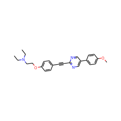 CCN(CC)CCOc1ccc(C#Cc2ncc(-c3ccc(OC)cc3)cn2)cc1 ZINC000038797225