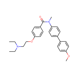 CCN(CC)CCOc1ccc(C(=O)N(C)c2ccc(-c3ccc(OC)cc3)cc2)cc1 ZINC000473110928