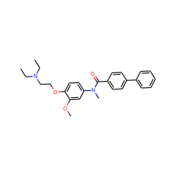 CCN(CC)CCOc1ccc(N(C)C(=O)c2ccc(-c3ccccc3)cc2)cc1OC ZINC000000594052