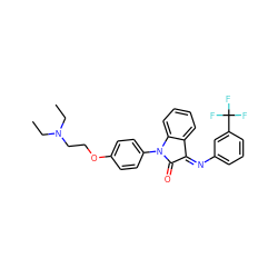 CCN(CC)CCOc1ccc(N2C(=O)/C(=N/c3cccc(C(F)(F)F)c3)c3ccccc32)cc1 ZINC000036185065