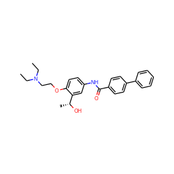 CCN(CC)CCOc1ccc(NC(=O)c2ccc(-c3ccccc3)cc2)cc1[C@@H](C)O ZINC000040767076