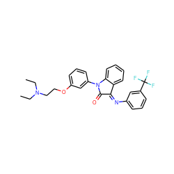 CCN(CC)CCOc1cccc(N2C(=O)/C(=N/c3cccc(C(F)(F)F)c3)c3ccccc32)c1 ZINC000036185056