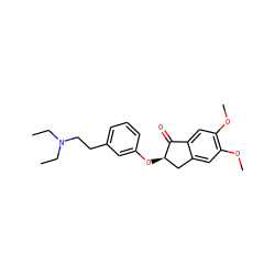 CCN(CC)CCc1cccc(O[C@@H]2Cc3cc(OC)c(OC)cc3C2=O)c1 ZINC000040859797