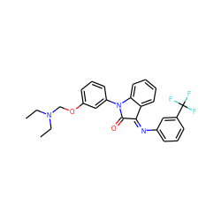 CCN(CC)COc1cccc(N2C(=O)/C(=N/c3cccc(C(F)(F)F)c3)c3ccccc32)c1 ZINC000036185070