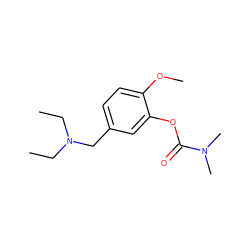 CCN(CC)Cc1ccc(OC)c(OC(=O)N(C)C)c1 ZINC000299834831