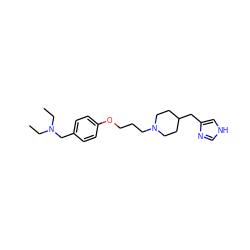 CCN(CC)Cc1ccc(OCCCN2CCC(Cc3c[nH]cn3)CC2)cc1 ZINC000028570450