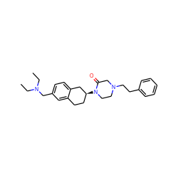 CCN(CC)Cc1ccc2c(c1)CC[C@H](N1CCN(CCc3ccccc3)CC1=O)C2 ZINC000028649125