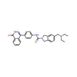 CCN(CC)Cc1ccc2c(c1)CN(C(=O)Nc1ccc(-c3c[nH]c(=O)c4ccccc34)cc1)C2 ZINC000167617375