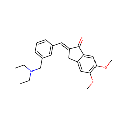 CCN(CC)Cc1cccc(/C=C2\Cc3cc(OC)c(OC)cc3C2=O)c1 ZINC000040391642