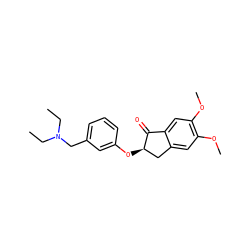 CCN(CC)Cc1cccc(O[C@@H]2Cc3cc(OC)c(OC)cc3C2=O)c1 ZINC000028333349