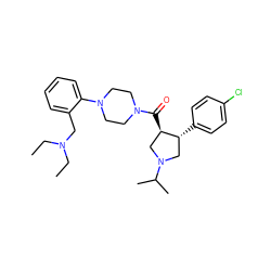 CCN(CC)Cc1ccccc1N1CCN(C(=O)[C@@H]2CN(C(C)C)C[C@H]2c2ccc(Cl)cc2)CC1 ZINC000028959703