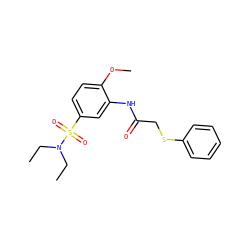 CCN(CC)S(=O)(=O)c1ccc(OC)c(NC(=O)CSc2ccccc2)c1 ZINC000004819572