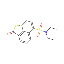 CCN(CC)S(=O)(=O)c1ccc2c3c(cccc13)C(=O)S2 ZINC000004263951