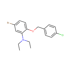 CCN(CC)c1cc(Br)ccc1OCc1ccc(Cl)cc1 ZINC000103191708