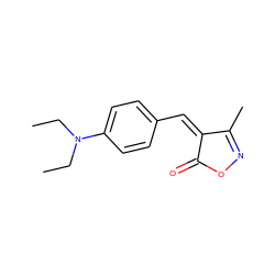 CCN(CC)c1ccc(/C=C2\C(=O)ON=C2C)cc1 ZINC000013601917