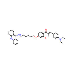 CCN(CC)c1ccc(/C=C2\COc3cc(OCCCCCCNc4c5c(nc6ccccc46)CCCC5)ccc3C2=O)cc1 ZINC000103248534