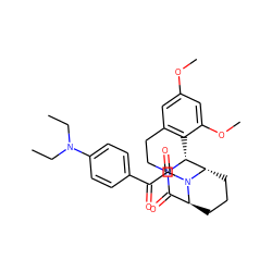 CCN(CC)c1ccc(C(=O)C(=O)N2[C@H]3CCC[C@H]2[C@H]2c4c(cc(OC)cc4OC)CCN2C3=O)cc1 ZINC000100405985