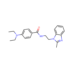 CCN(CC)c1ccc(C(=O)NCCn2c(C)nc3ccccc32)cc1 ZINC000015135782