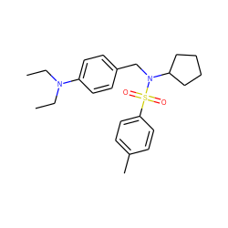 CCN(CC)c1ccc(CN(C2CCCC2)S(=O)(=O)c2ccc(C)cc2)cc1 ZINC000095586066