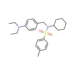 CCN(CC)c1ccc(CN(C2CCCCC2)S(=O)(=O)c2ccc(C)cc2)cc1 ZINC000095586308