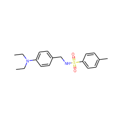 CCN(CC)c1ccc(CNS(=O)(=O)c2ccc(C)cc2)cc1 ZINC000095592302