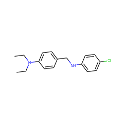 CCN(CC)c1ccc(CNc2ccc(Cl)cc2)cc1 ZINC000000360667