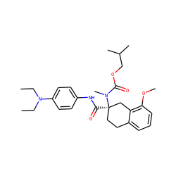 CCN(CC)c1ccc(NC(=O)[C@@]2(N(C)C(=O)OCC(C)C)CCc3cccc(OC)c3C2)cc1 ZINC000013586599