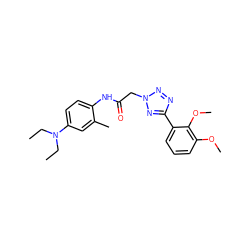 CCN(CC)c1ccc(NC(=O)Cn2nnc(-c3cccc(OC)c3OC)n2)c(C)c1 ZINC000001330303