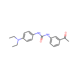 CCN(CC)c1ccc(NC(=O)Nc2cccc(C(C)=O)c2)cc1 ZINC000000610147