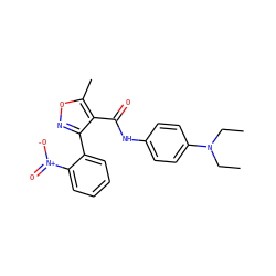 CCN(CC)c1ccc(NC(=O)c2c(-c3ccccc3[N+](=O)[O-])noc2C)cc1 ZINC000028129932