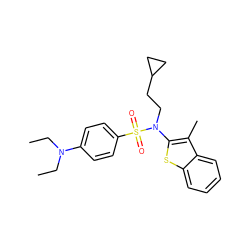 CCN(CC)c1ccc(S(=O)(=O)N(CCC2CC2)c2sc3ccccc3c2C)cc1 ZINC000115234055