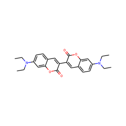 CCN(CC)c1ccc2cc(-c3cc4ccc(N(CC)CC)cc4oc3=O)c(=O)oc2c1 ZINC000017097990