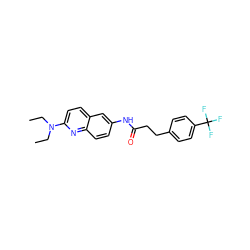 CCN(CC)c1ccc2cc(NC(=O)CCc3ccc(C(F)(F)F)cc3)ccc2n1 ZINC000036351922