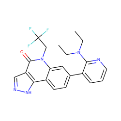 CCN(CC)c1ncccc1-c1ccc2c3[nH]ncc3c(=O)n(CC(F)(F)F)c2c1 ZINC000205073098