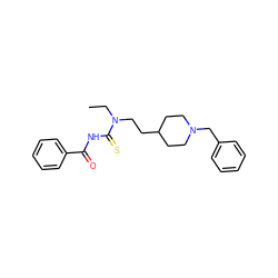 CCN(CCC1CCN(Cc2ccccc2)CC1)C(=S)NC(=O)c1ccccc1 ZINC000013734762