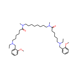 CCN(CCCCCC(=O)N(C)CCCCCCCCN(C)C(=O)CCCCCN(CC)Cc1ccccc1OC)Cc1ccccc1OC ZINC000003990790