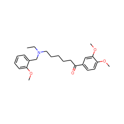 CCN(CCCCCC(=O)c1ccc(OC)c(OC)c1)Cc1ccccc1OC ZINC000003785305