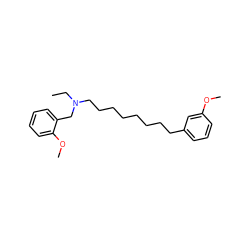 CCN(CCCCCCCCc1cccc(OC)c1)Cc1ccccc1OC ZINC000653712767