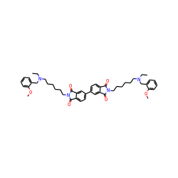 CCN(CCCCCCN1C(=O)c2ccc(-c3ccc4c(c3)C(=O)N(CCCCCCN(CC)Cc3ccccc3OC)C4=O)cc2C1=O)Cc1ccccc1OC ZINC000095615976