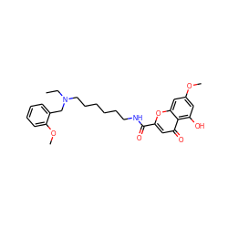 CCN(CCCCCCNC(=O)c1cc(=O)c2c(O)cc(OC)cc2o1)Cc1ccccc1OC ZINC000299858444