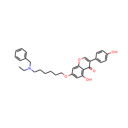 CCN(CCCCCCOc1cc(O)c2c(=O)c(-c3ccc(O)cc3)coc2c1)Cc1ccccc1 ZINC000103251928