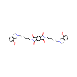 CCN(CCCCCCn1c(=O)c2cc3c(=O)n(CCCCCCN(CC)Cc4ccccc4OC)c(=O)c3cc2c1=O)Cc1ccccc1OC ZINC000049898735