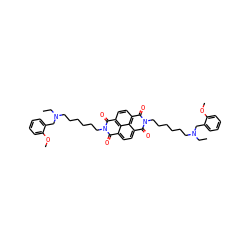 CCN(CCCCCCn1c(=O)c2ccc3c(=O)n(CCCCCCN(CC)Cc4ccccc4OC)c(=O)c4ccc(c1=O)c2c34)Cc1ccccc1OC ZINC000095615098