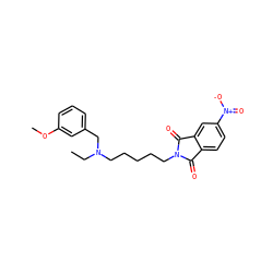 CCN(CCCCCN1C(=O)c2ccc([N+](=O)[O-])cc2C1=O)Cc1cccc(OC)c1 ZINC000001551098